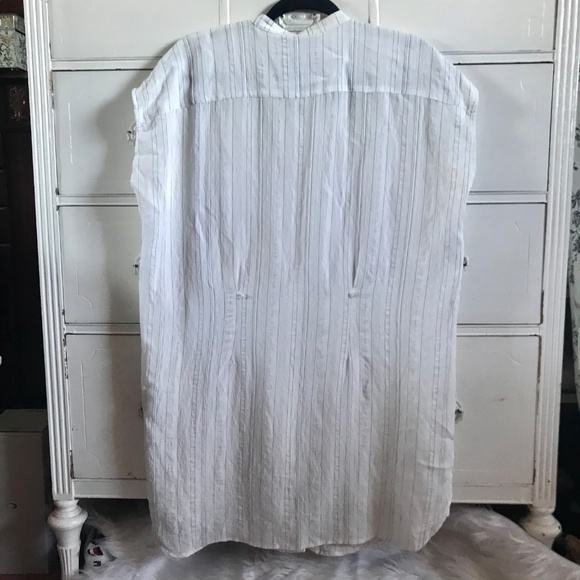 FOREVER 21 / White Pinstripe T-Shirt Dress / SZ M - Picture 5 of 8
